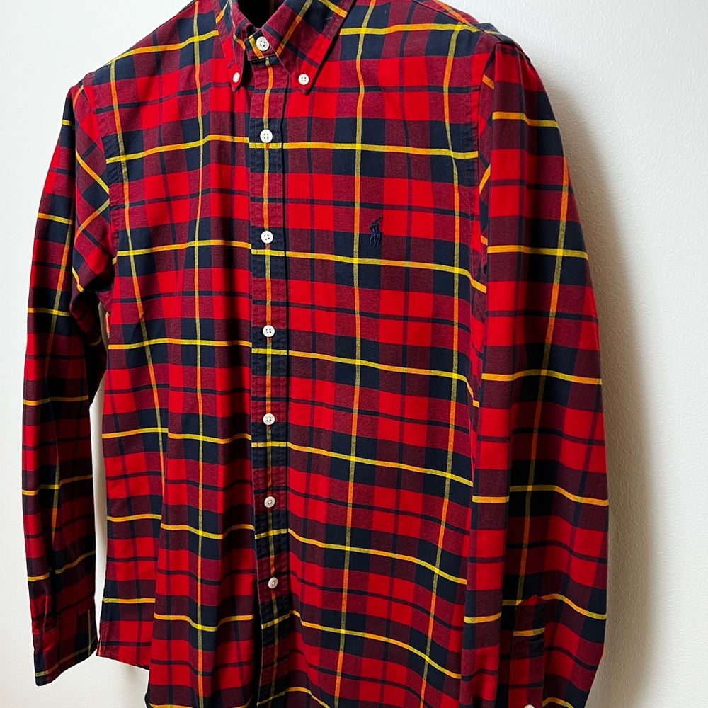 Ralph Lauren mens button down dress shirt plaid